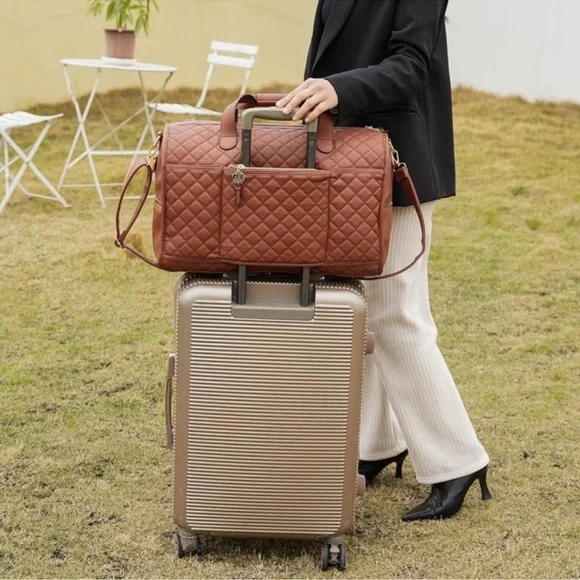 MKF COLLECTION • Navy Blue Lexie Duffle Weekender Carryon Luggage Carryall Bag